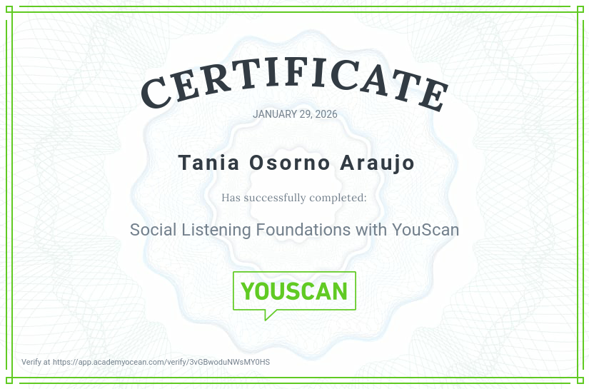 YouScan certificate: Social Listening Foundations with YouScan