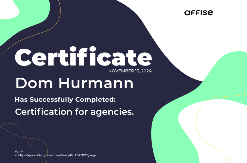 Affise certificate: Certification for Agencies from Affise