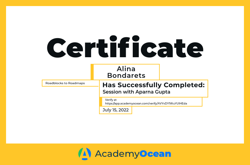 Coaching for Ukraine certificate: Session with Aparna Gupta