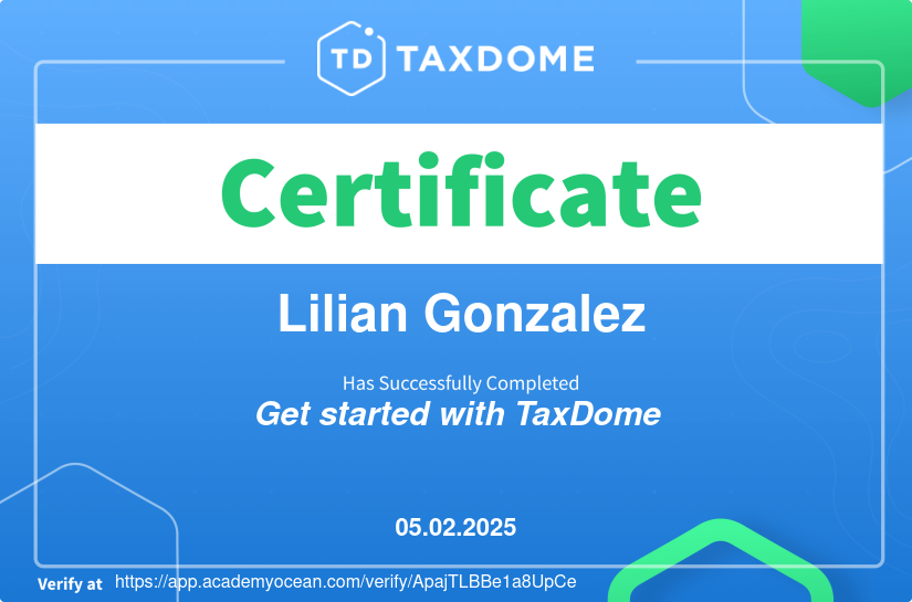 TaxDome Academy certificate: Get started with TaxDome