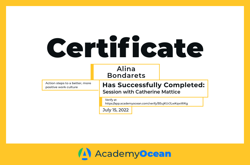 Coaching for Ukraine certificate: Session with Catherine Mattice