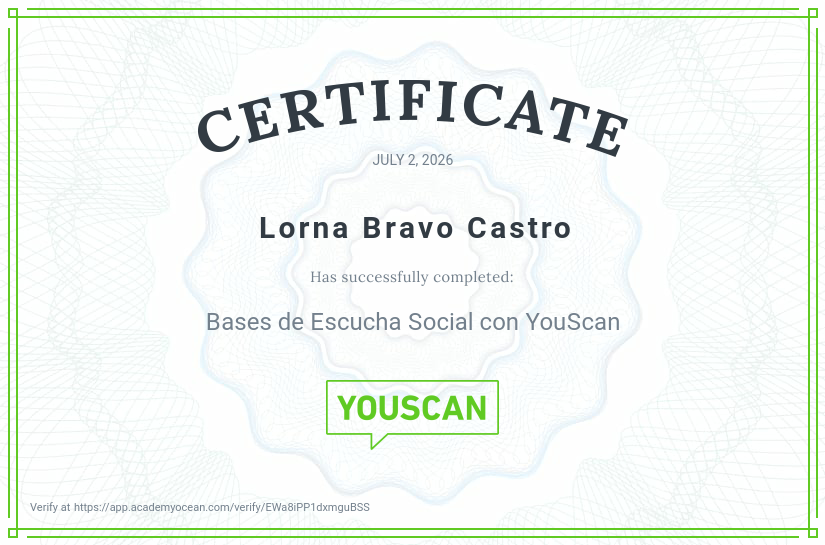 YouScan certificate: Bases de Escucha Social con YouScan