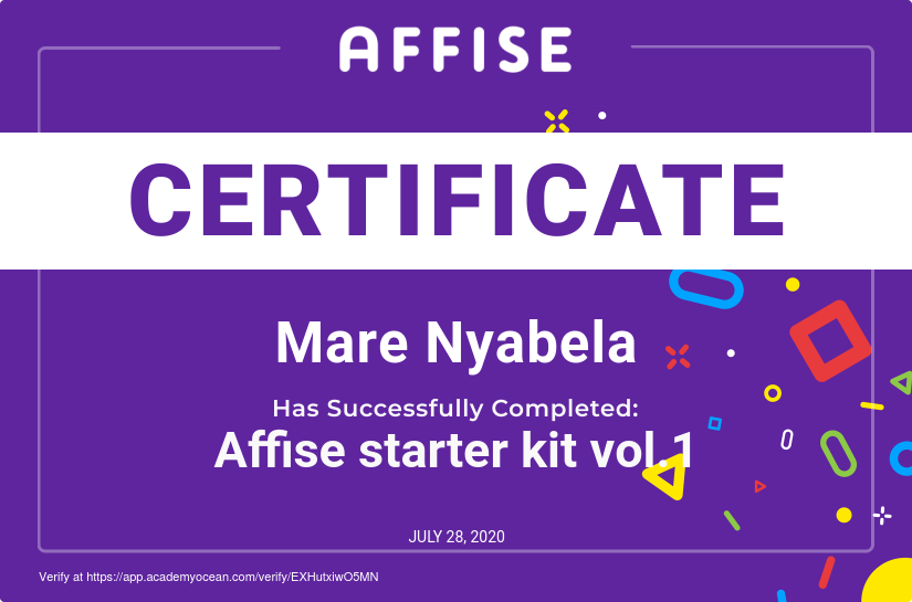 Affise certificate: Affise starter kit vol.1
