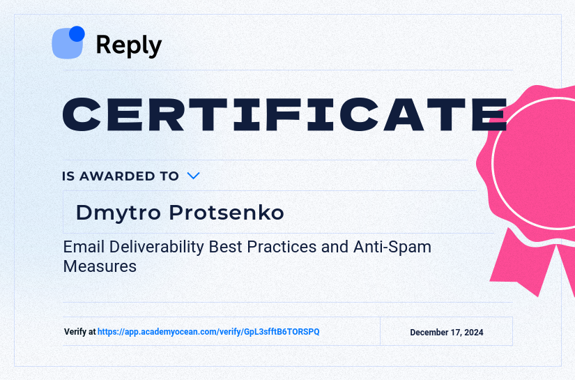 Reply certificate: Email Deliverability Best Practices and Anti-Spam Measures