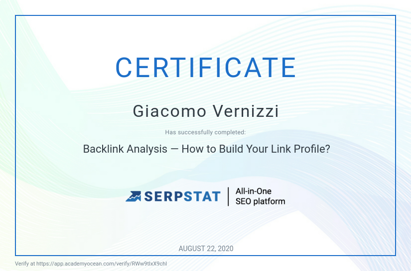 Serpstat certificate: Backlink Analysis — How to Build Your Link Profile?