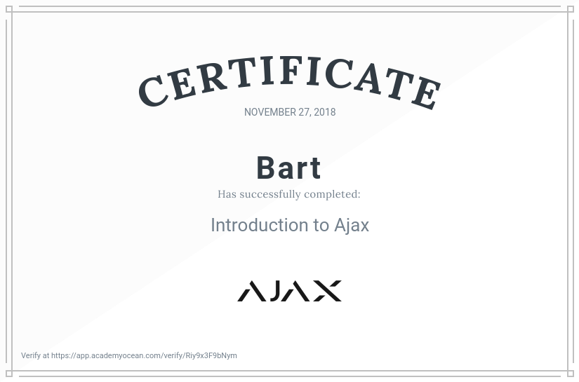 Ajax Systems EN certificate: Introduction to Ajax
