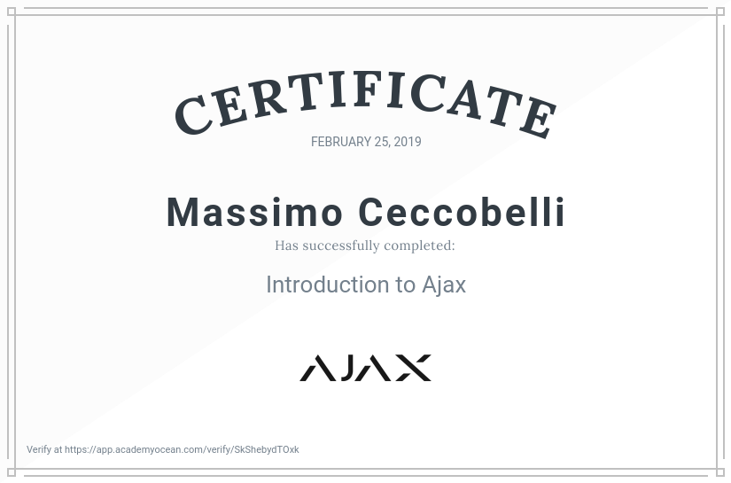 Ajax Systems EN certificate: Introduction to Ajax