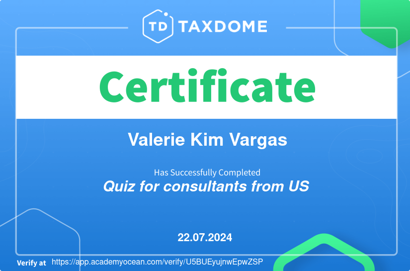 TaxDome Teams certificate: Quiz for consultants from US
