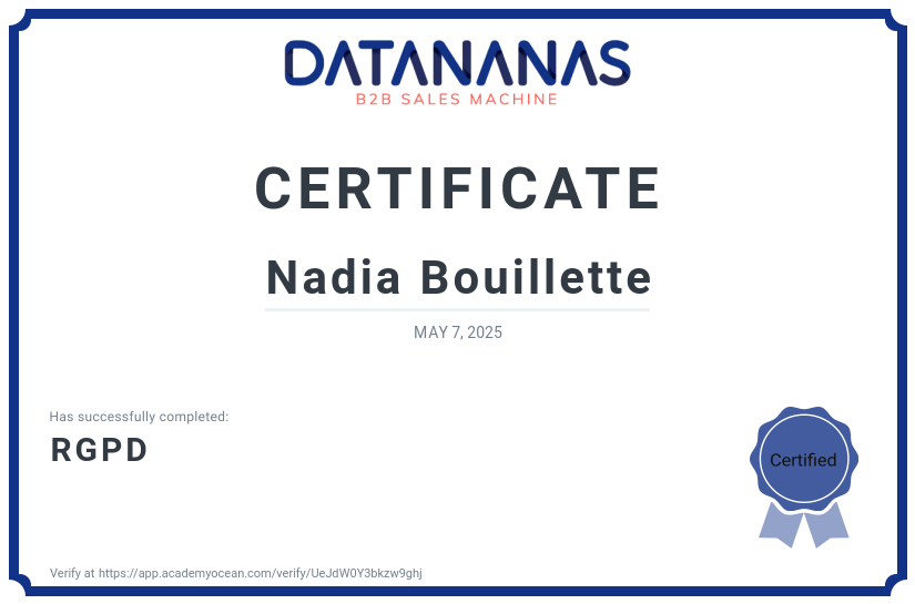 academy certificate: RGPD
