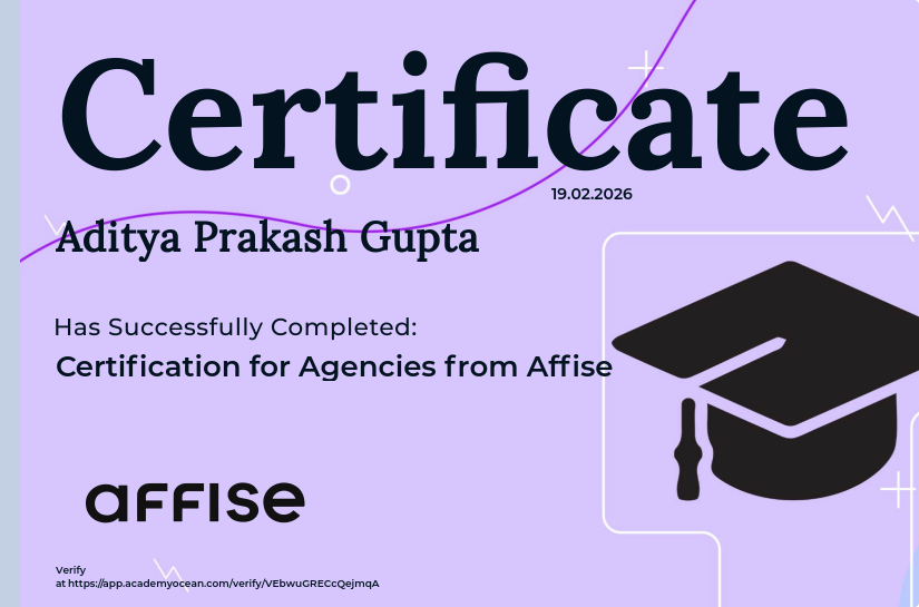 Affise certificate: Certification for Agencies from Affise