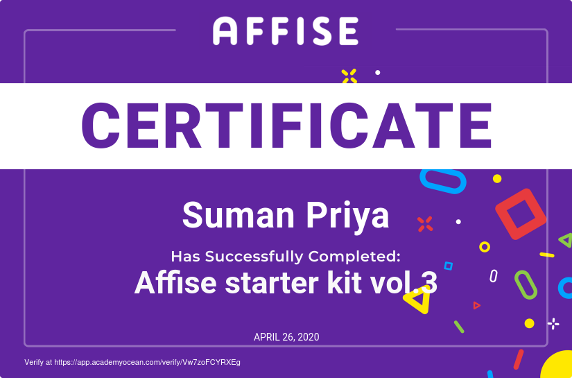 Affise certificate: Affise starter kit vol.3