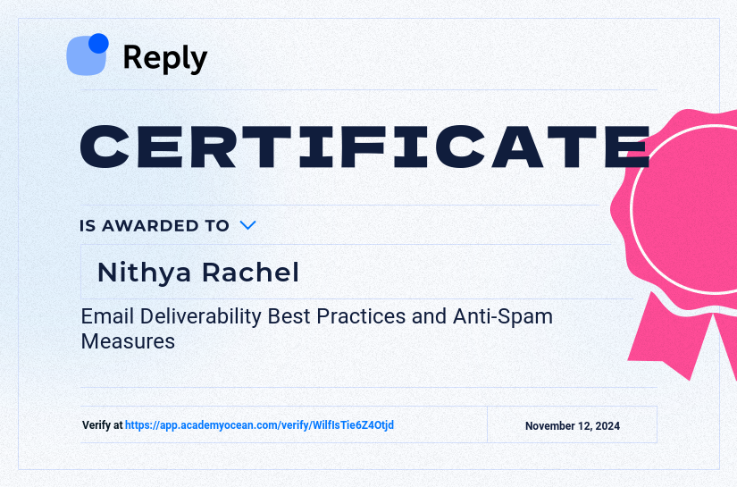 Reply certificate: Email Deliverability Best Practices and Anti-Spam Measures