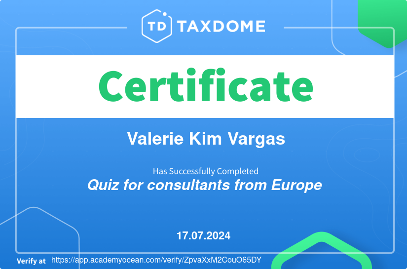 TaxDome Teams certificate: Quiz for consultants from Europe