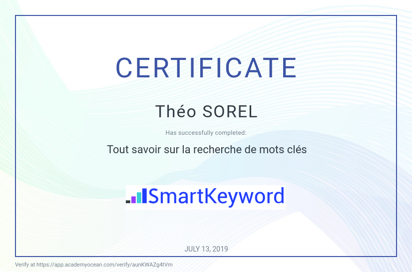 SmartKeyword certificate: Tout savoir sur la recherche de mots clés