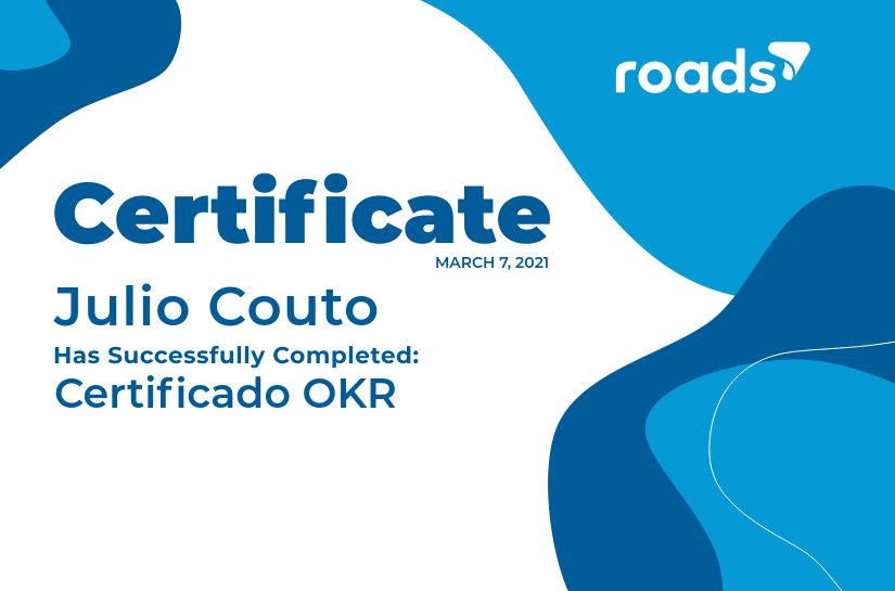 Roads certificate: Certificado OKR