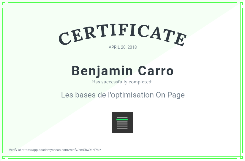 SmartKeyword certificate: Les bases de l'optimisation on-page (OLD)