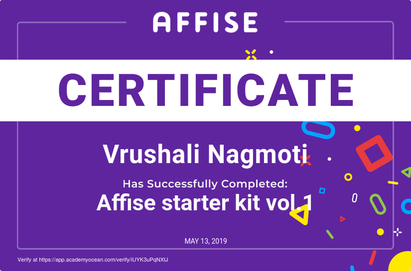 Affise certificate: Affise starter kit vol.1