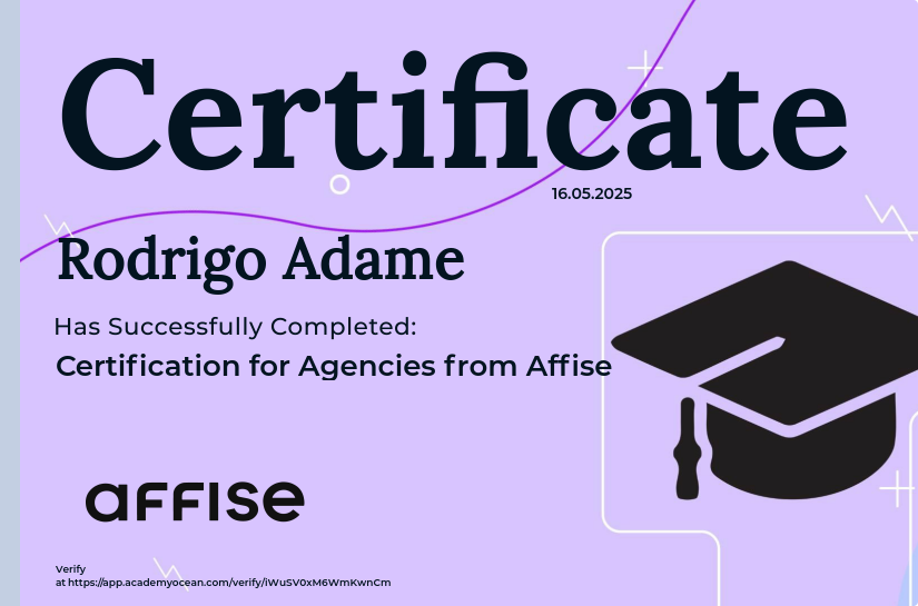 Affise certificate: Certification for Agencies from Affise