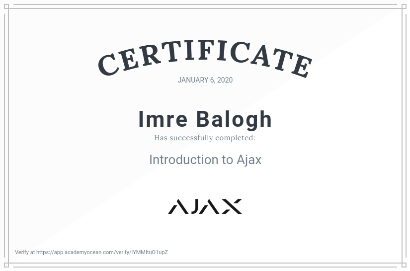 Ajax Systems EN certificate: Introduction to Ajax