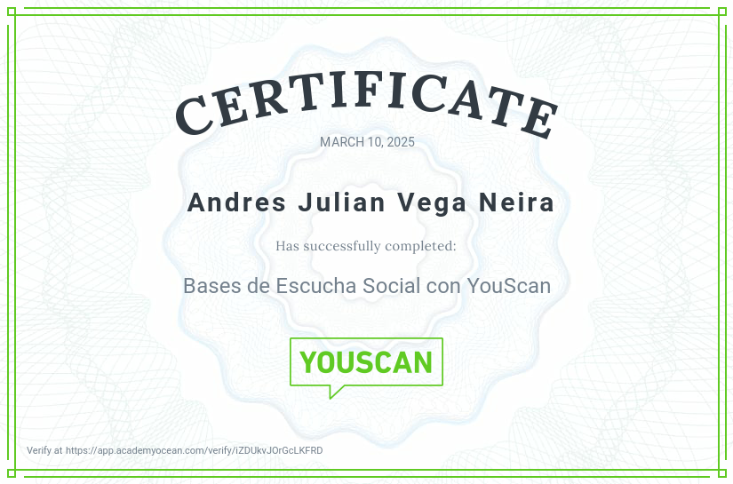 YouScan certificate: Bases de Escucha Social con YouScan