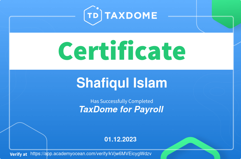 TaxDome Academy certificate: Payroll in TaxDome