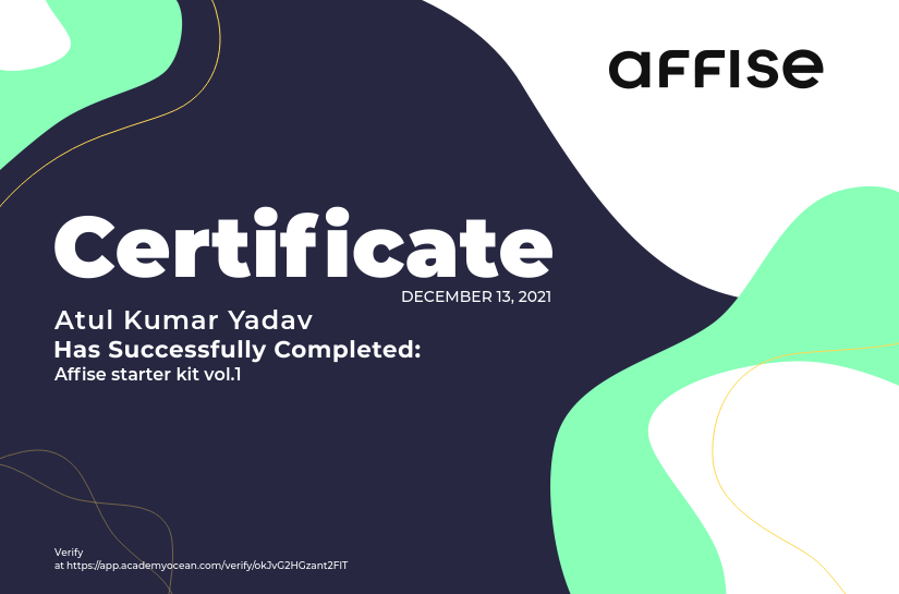 Affise certificate: Affise starter kit vol.1