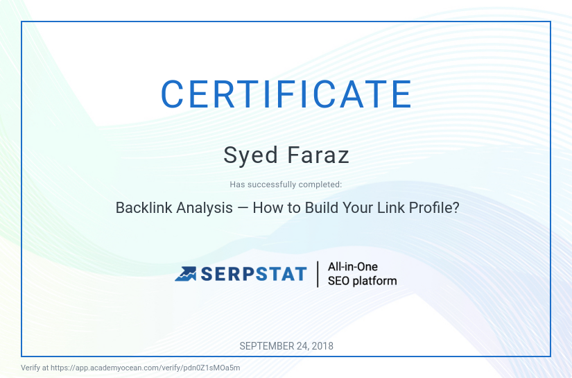 Serpstat certificate: Backlink Analysis — How to Build Your Link Profile?