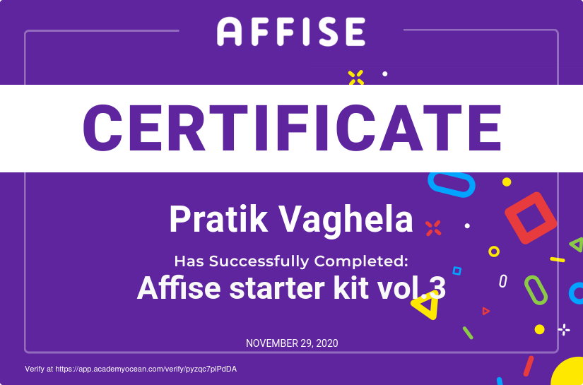 Affise certificate: Affise starter kit vol.3