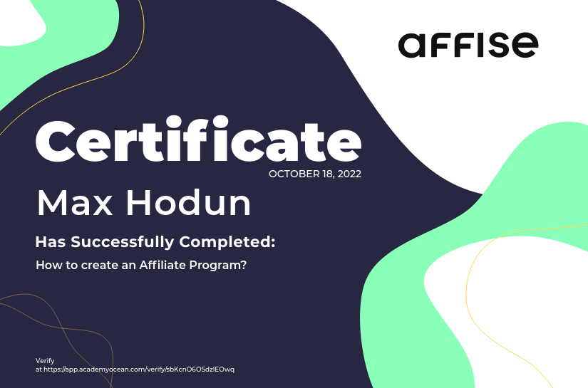 Affise certificate: How to create an Affiliate Program