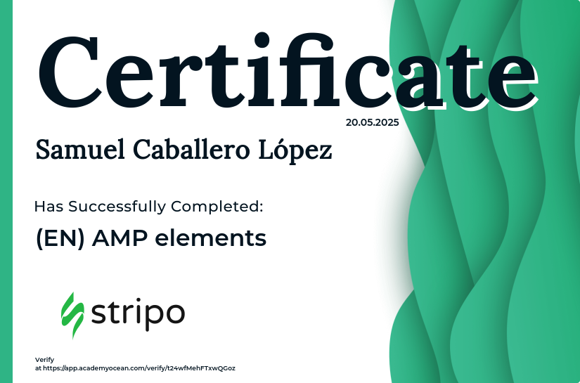 Stripo certificate: (EN) AMP elements