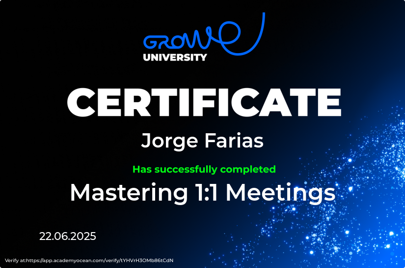 Growe certificate: Mastering 1:1 Meetings