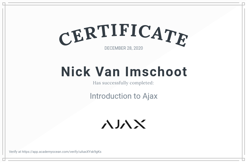 Ajax Systems EN certificate: Introduction to Ajax