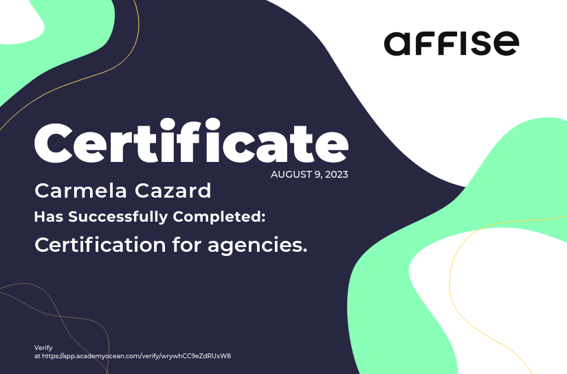 Affise certificate: Certification for Agencies from Affise